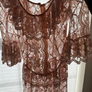 Vintage pink dress. 70s Boho design. Size about S-M